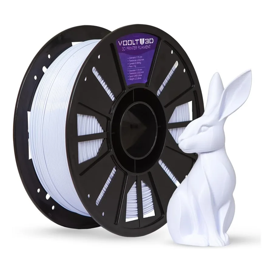 Bobina de filamento PETG branco Voolt3D