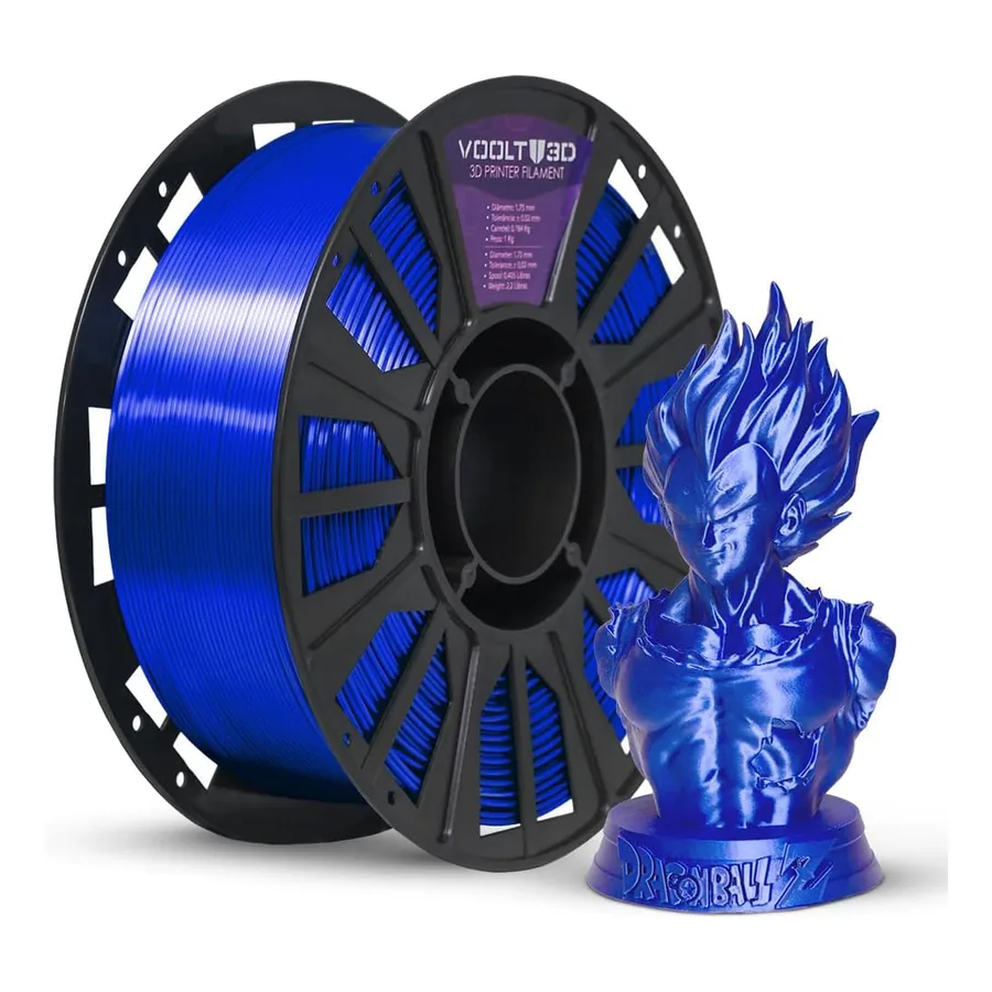 Bobina de filamento PLA V-Silk azul Voolt3D