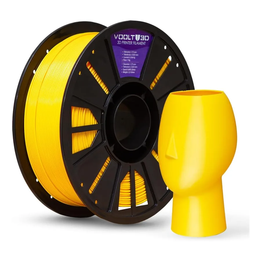 Bobina de filamento PETG amarelo Voolt3D