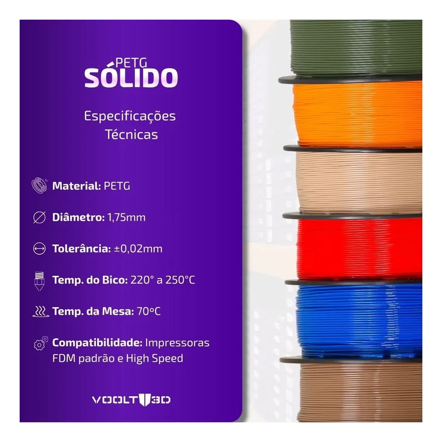 Filamento Voolt 3D Amarelo Ouro, imagem 4