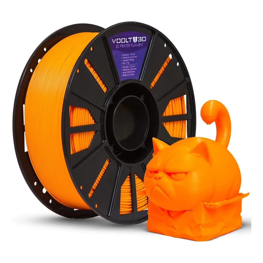 Bobina de filamento PLA laranja Voolt3D
