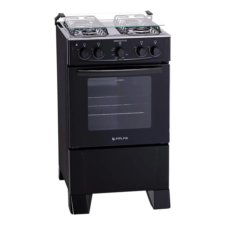 Fogão Atlas Mônaco Plus 4 bocas mesa inox