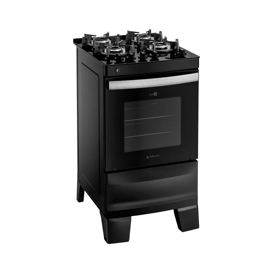 Fogão Atlas Agile Up mesa vidro preto