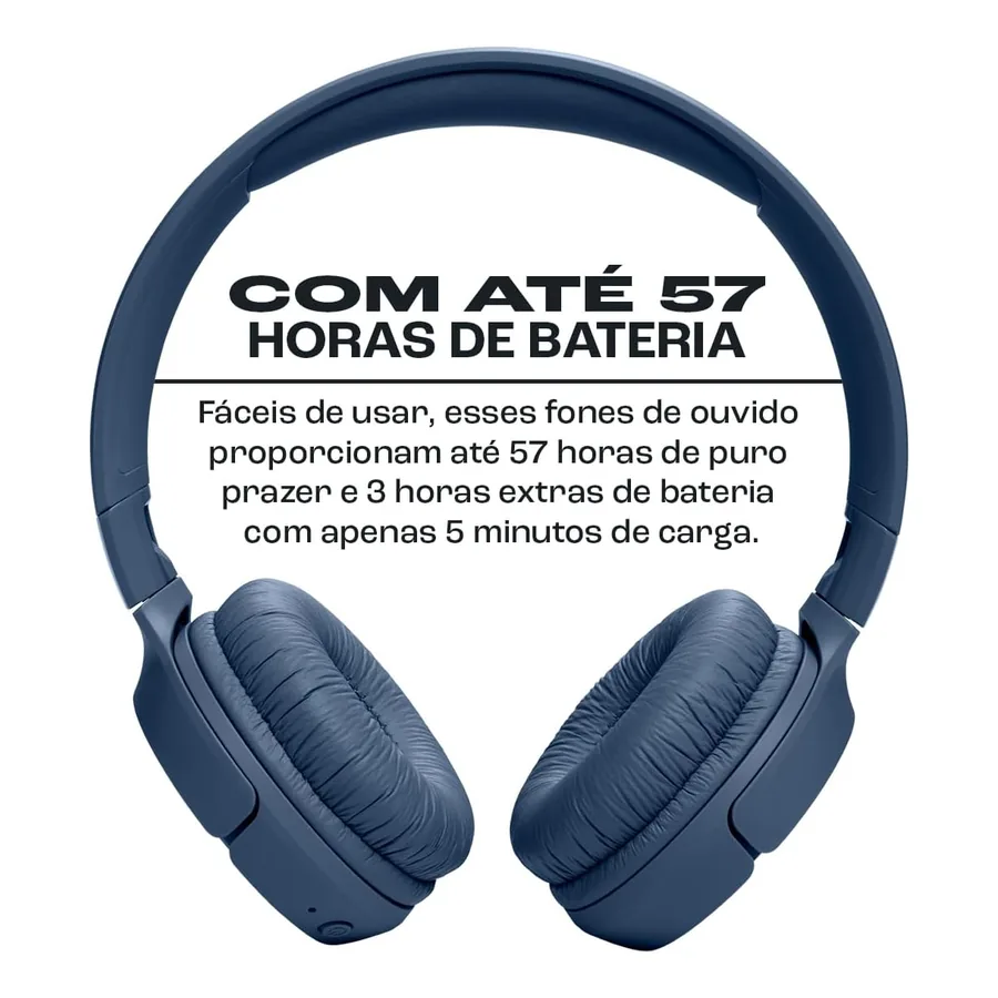Fone JBL Tune 520BT dobrado na mochila