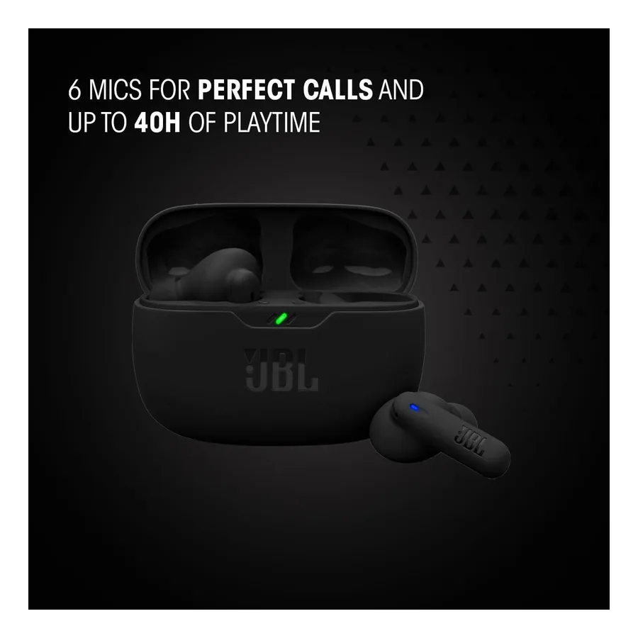 Fone JBL Wave Beam 2 encaixado na orelha