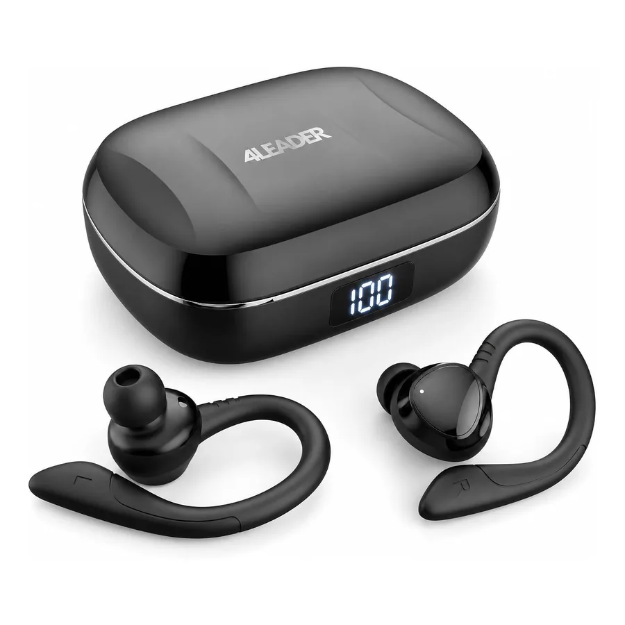 Fones esportivos 4Leader 4LSport pretos com estojo