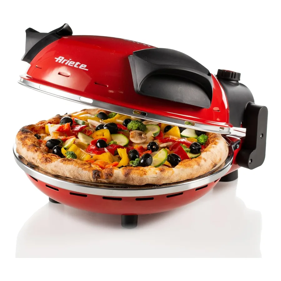 Detalhe da pedra refratária do Forno de Pizza Vermelho Ariete Smart