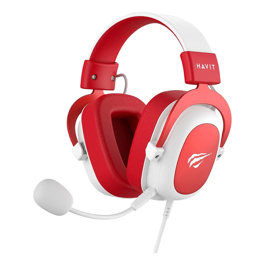 Headset Gamer Havit HV-H2002d vermelho e branco