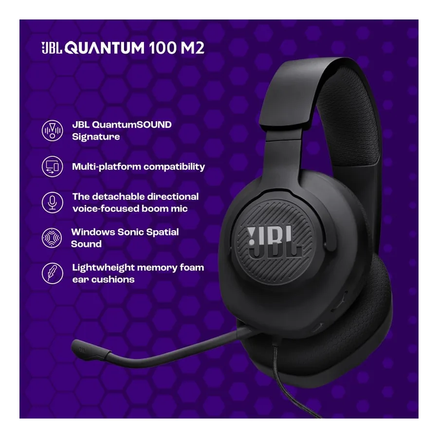 Headset Gamer JBL QTUM100M2BLK, imagem 4