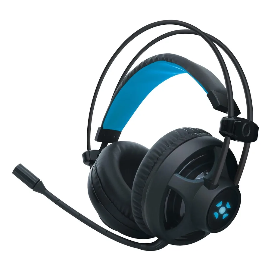 Headset Gamer Fortrek G Pro H2 preto com LEDs azuis
