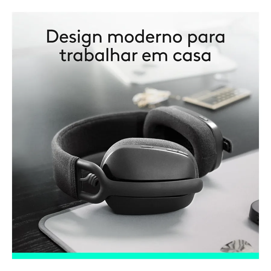 Headset Logitech Zone Vibe 100 controls no fone