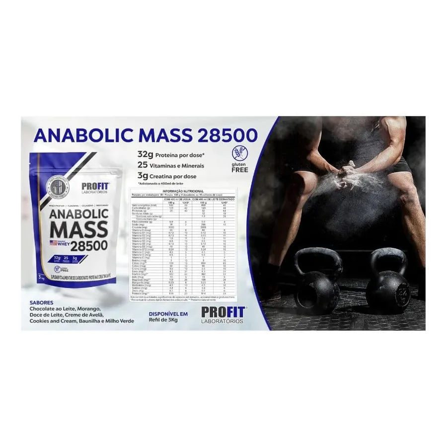 Hipercalórico ProFit Anabolic Mass 28500, imagem 4
