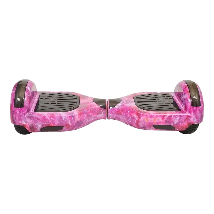 Hoverboard Brinovar Galáxia com iluminação roxa