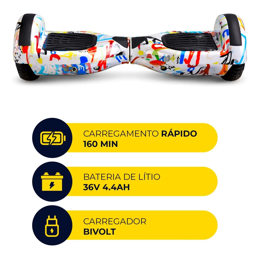 Hoverboard Brinovar Craquelado LED