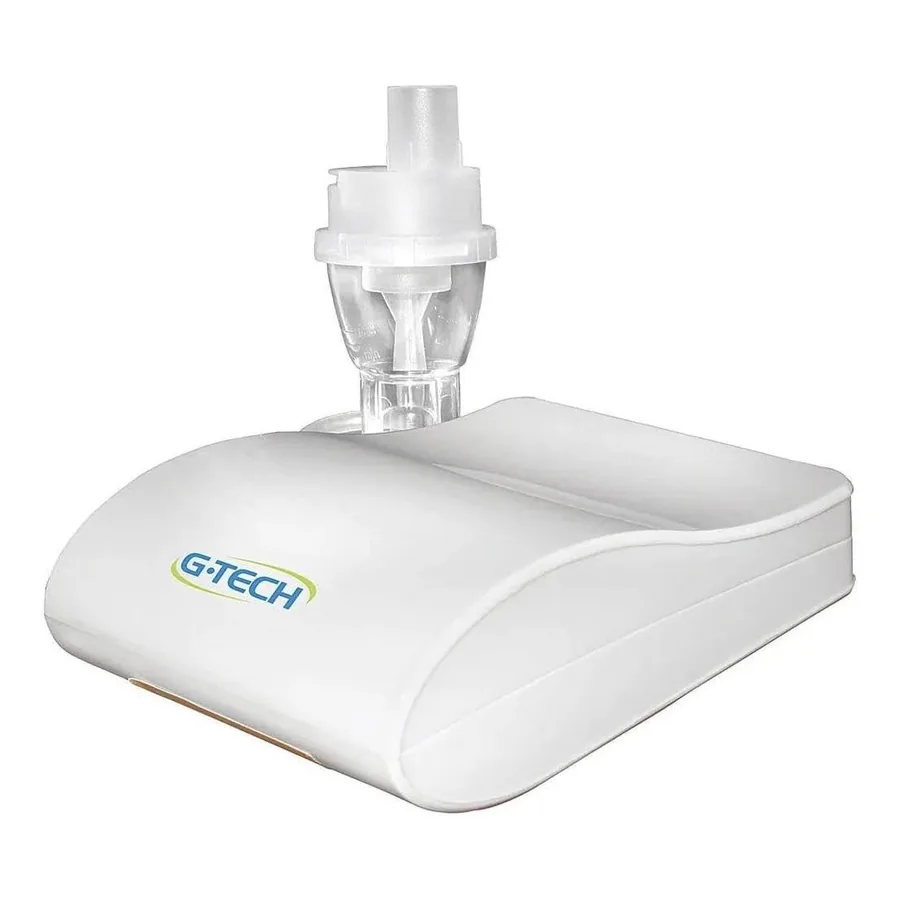 Inalador compressor G-Tech Compact DC1 em uso