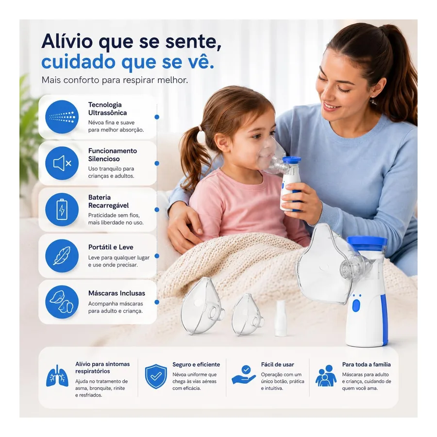 Dispositivo recarregável via USB Mesh Ultrassônico