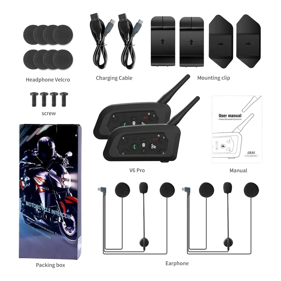 Intercomunicador para Moto EJEAS V6 Pro, imagem 4