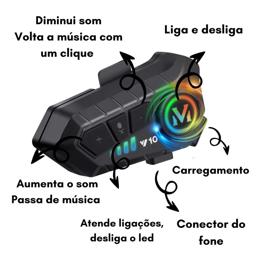 Intercomunicador para Moto ‎MCSB Y10, imagem 4