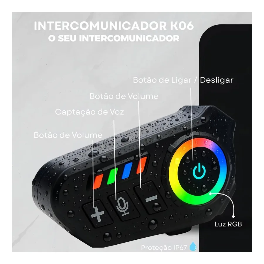 Intercomunicador para Moto Agilinx IPX6, imagem 3
