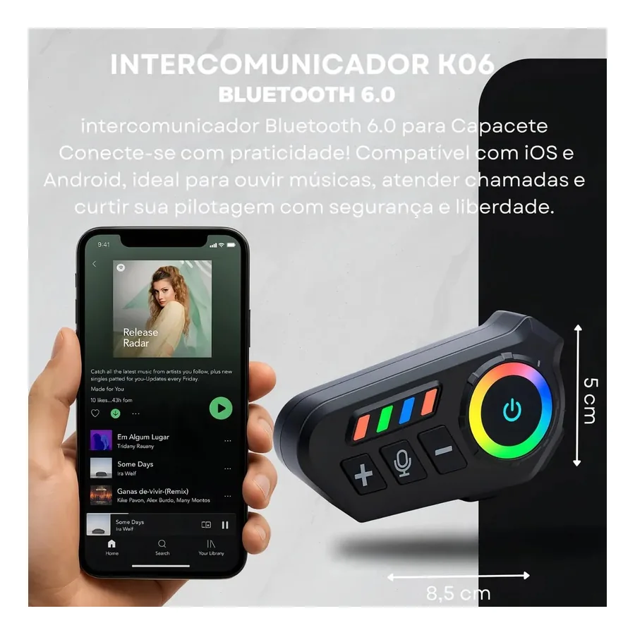 Intercomunicador para Moto Agilinx IPX6, imagem 4