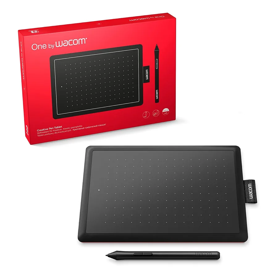 Mesa Digitalizadora Wacom One CTL472 em preto e vermelho