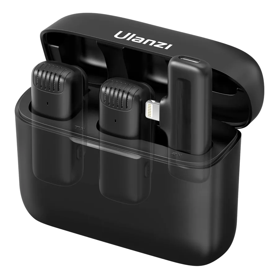 Microfone de Lapela ECOM ULANZI J12 com estojo