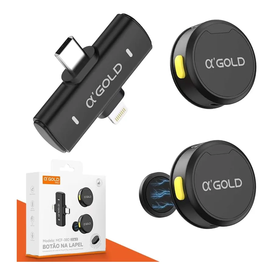 Microfone de Lapela Kaidi kit com dois microfones