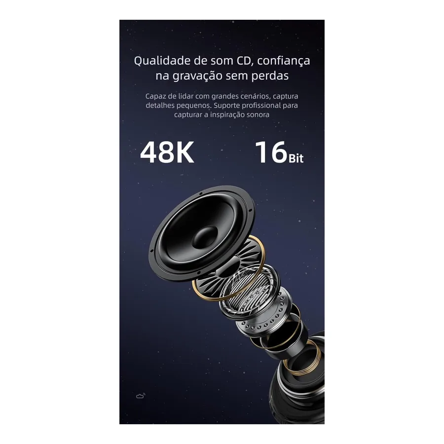 Microfone de Lapela QBUEN com estojo recarregador