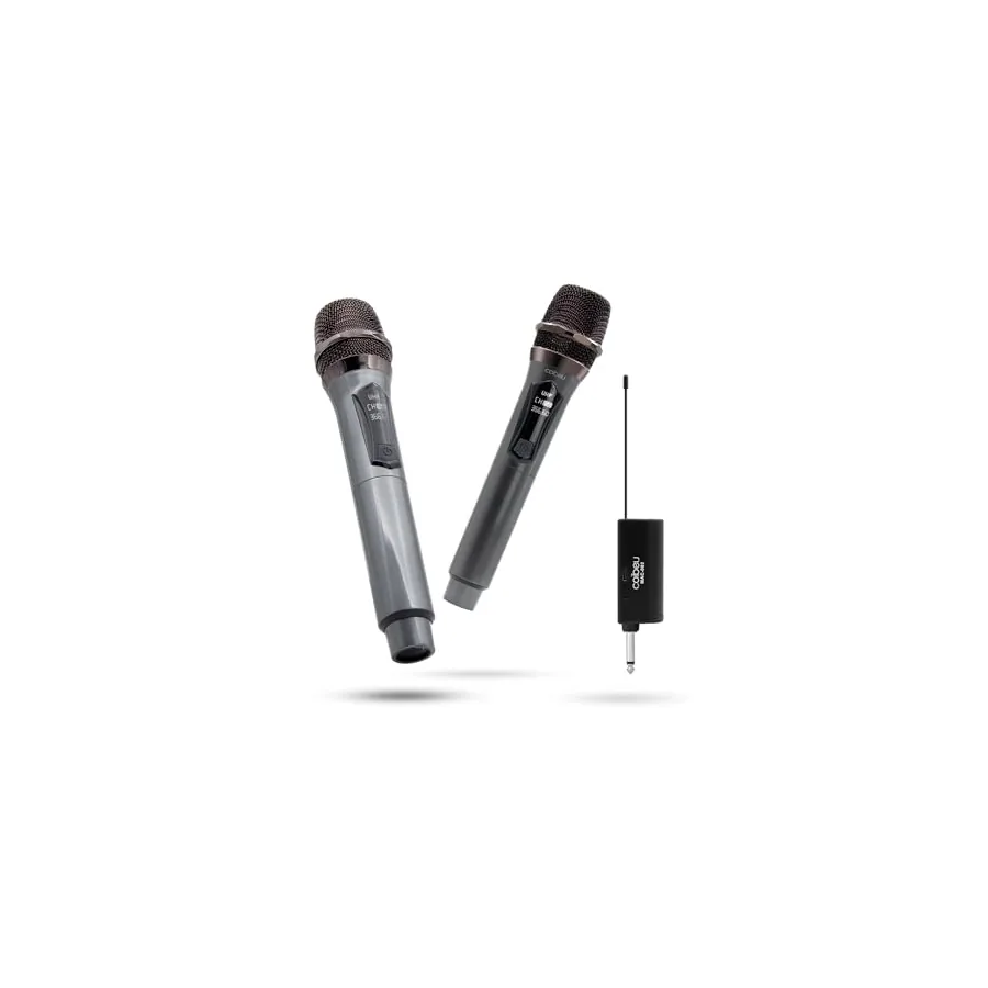 Kit 2 microfones sem fio Coibeu MAC002 com receptor