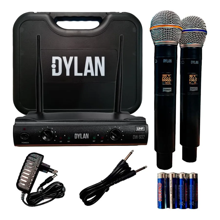 Sistema duplo Dylan DW-602 Max com receptor e case