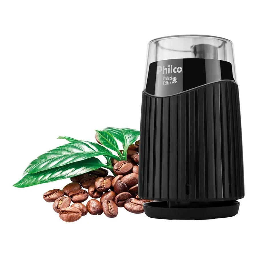 Moedor Philco Perfect Coffee preto com reservatório graduado