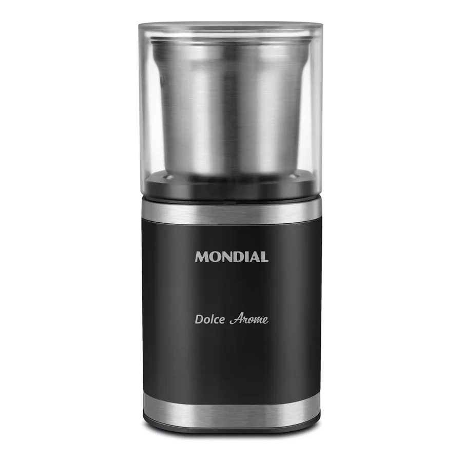 Moedor Mondial Dolce Arome preto/inox com copo de inox