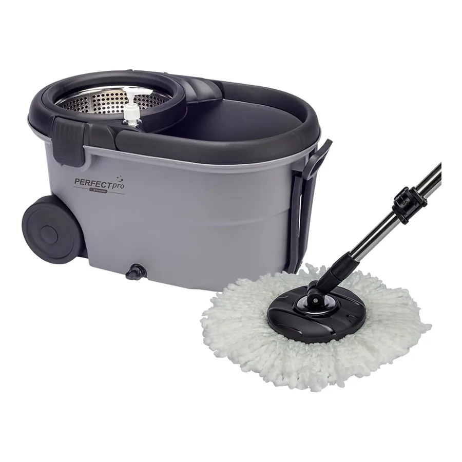 Mop Perfect Pro com cabo telescópico e cesto inox