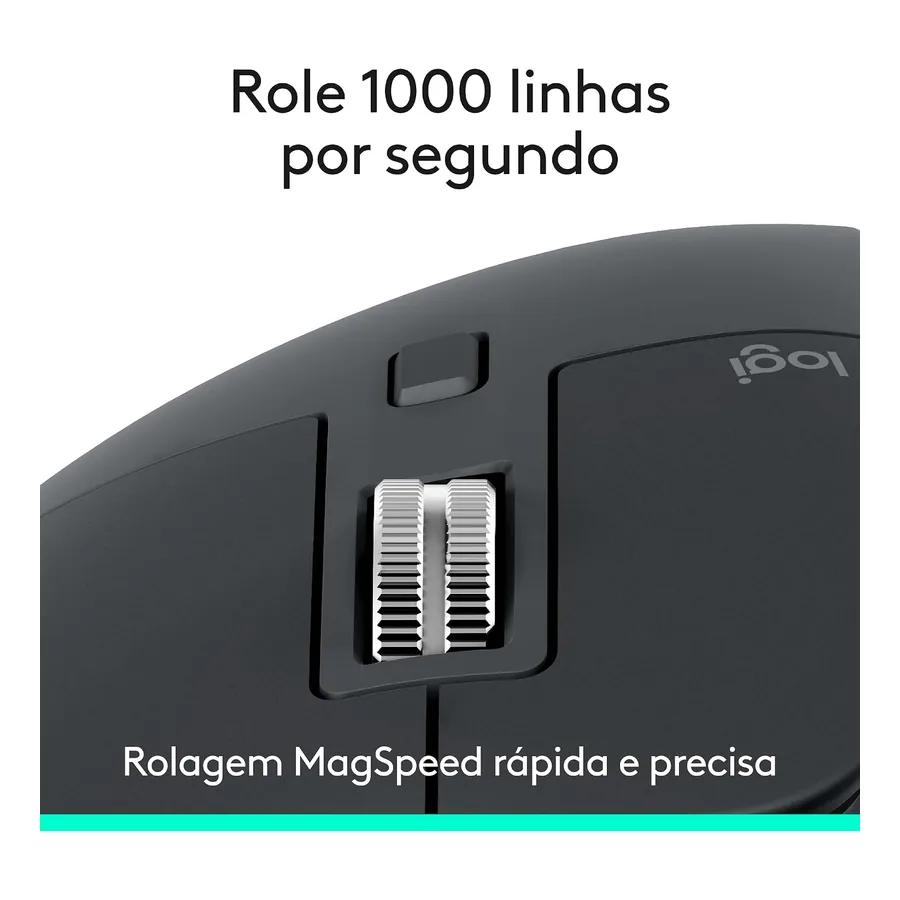 MX Master 3S em uso sobre vidro