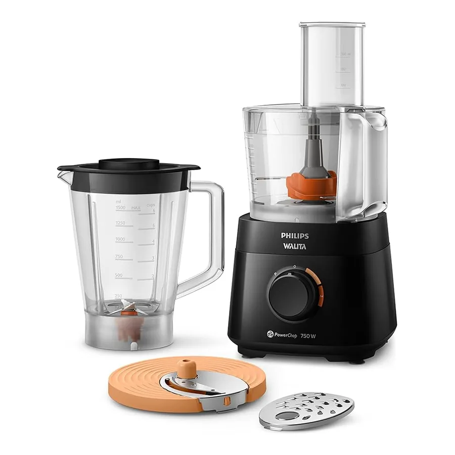 Multiprocessador Philips Walita PowerChop preto com jarra e lâminas
