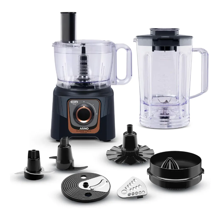 Multiprocessador Arno Multichef MP72 preto com jarra grande