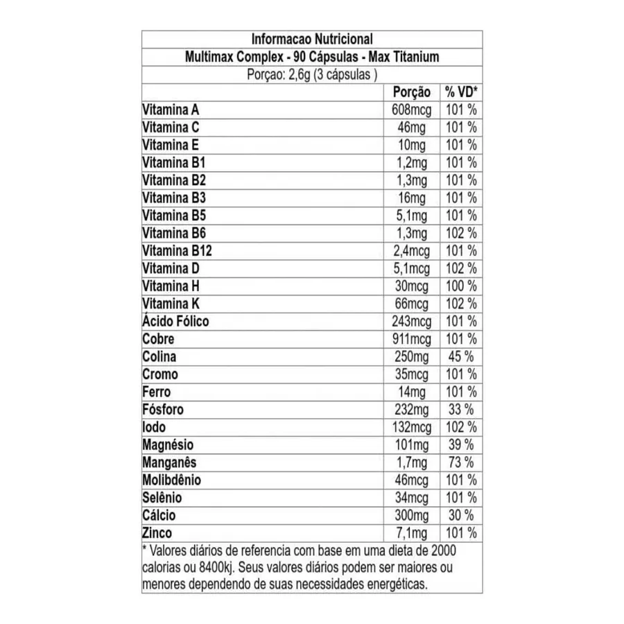 Multivitamínico Max Titanium Multimax Complex, imagem 3