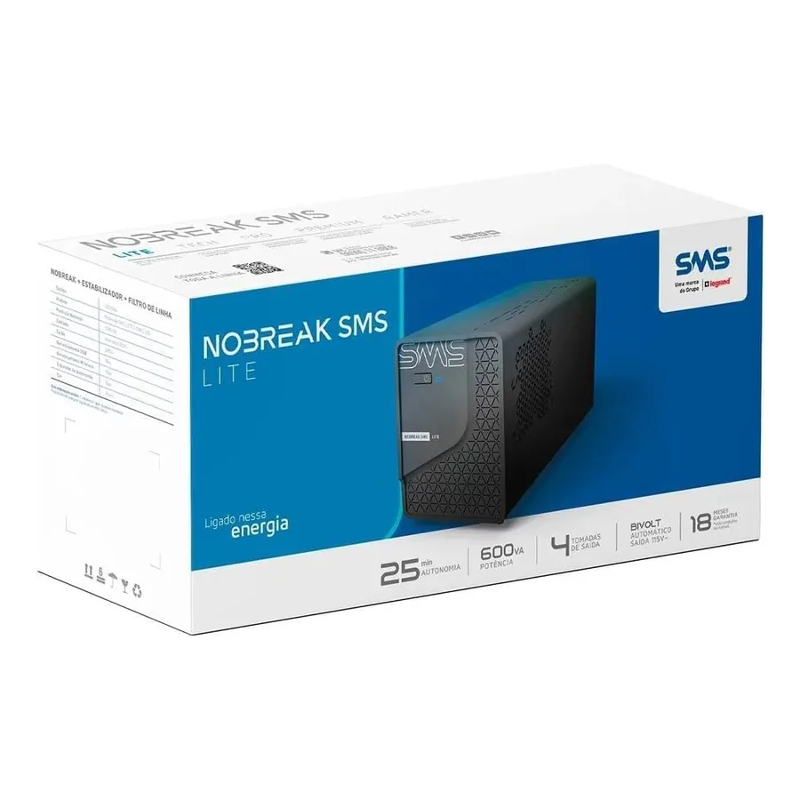 Nobreak SMS Lite em mesa de trabalho