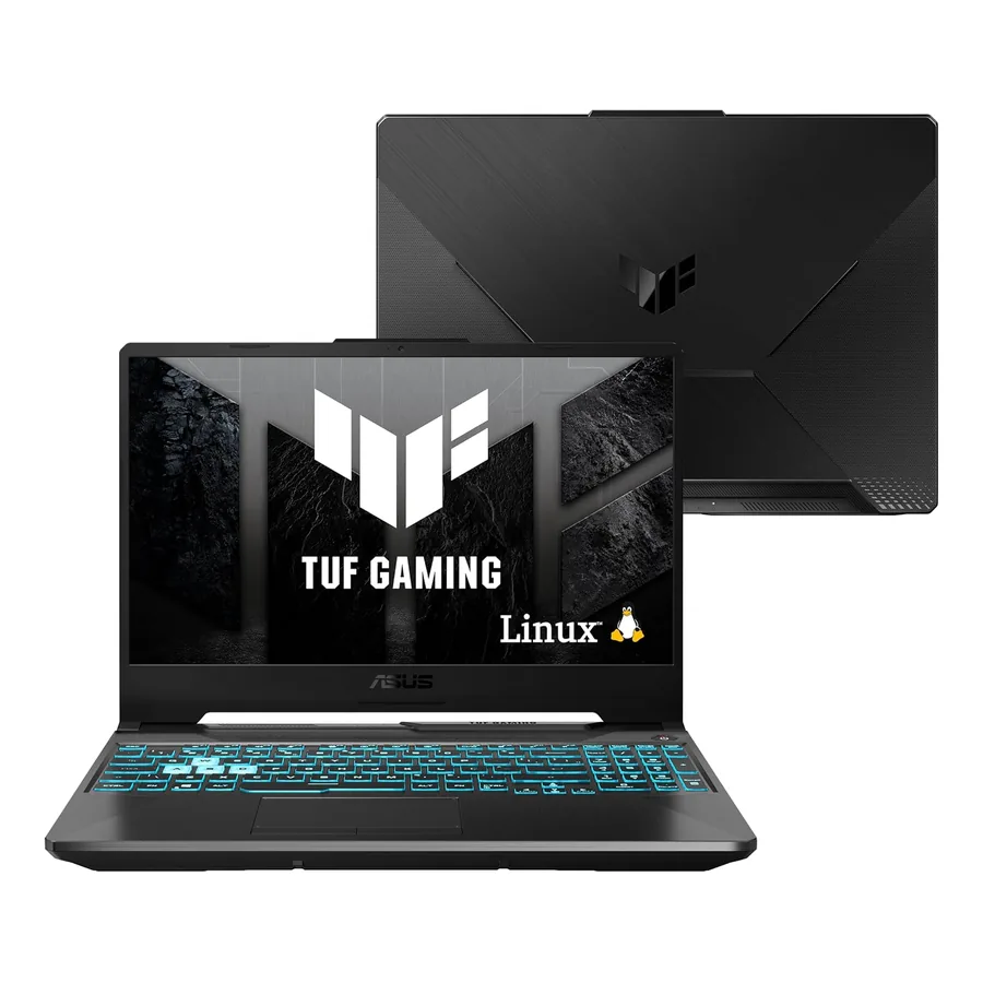 ASUS TUF Gaming A15 fechado com emblema TUF