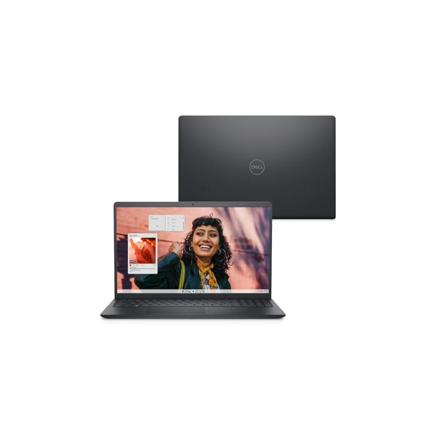 Dell Inspiron 15 aberto exibindo teclado e tela