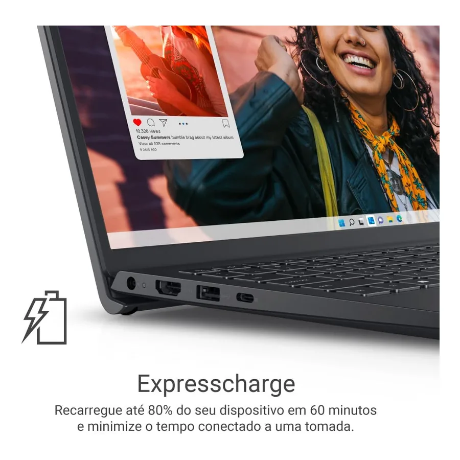 Dell Inspiron 15 visto de ângulo fechado