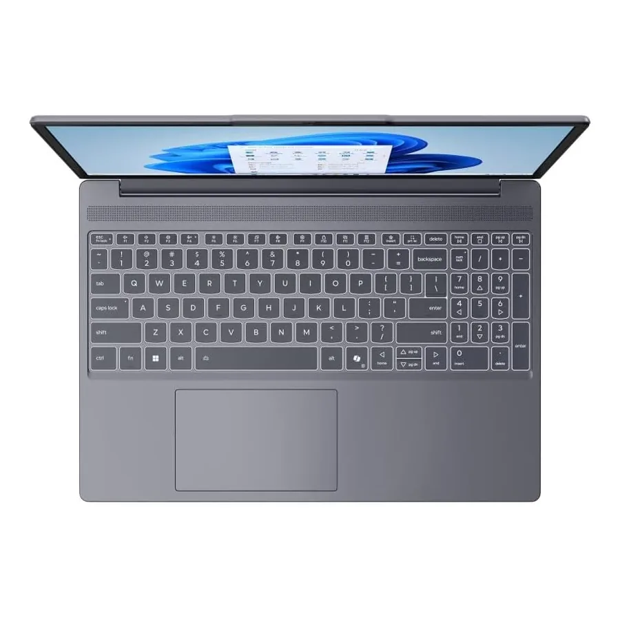 Detalhe do teclado e acabamento Luna Grey