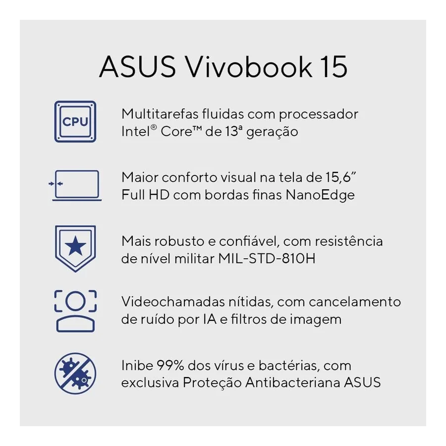 Teclado e touchpad do ASUS Vivobook 15