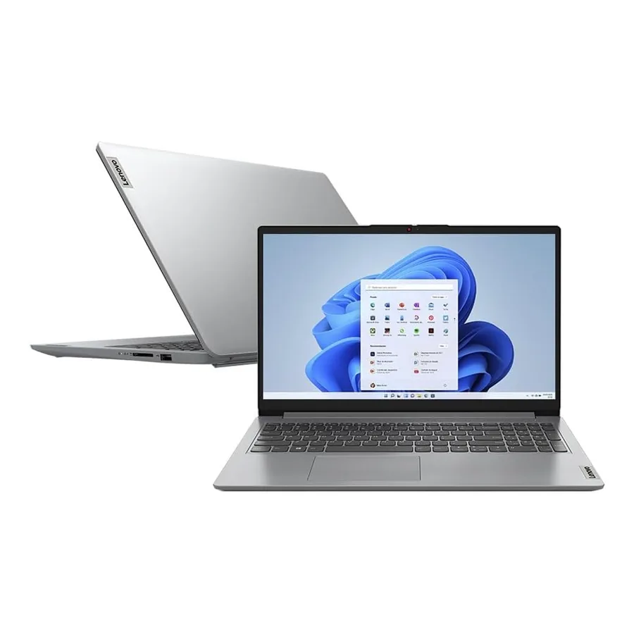 Notebook Lenovo IdeaPad 1 fechado em cor Cloud Grey