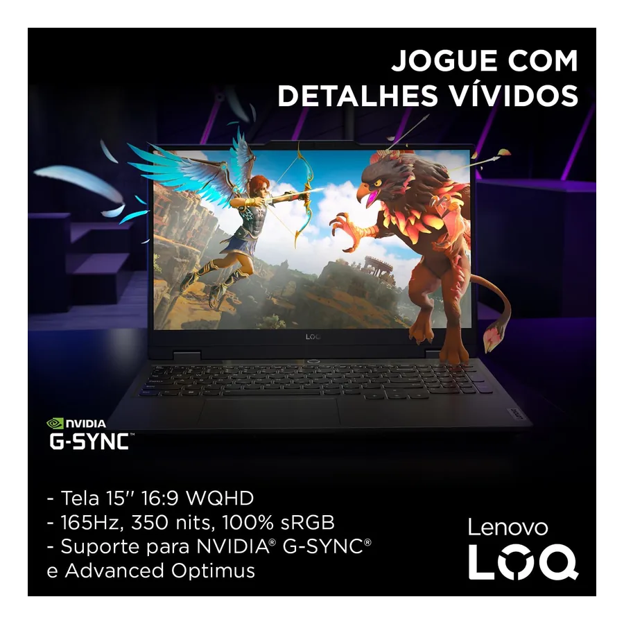 Notebook Lenovo LOQ E Core i5-13450HX 83KHS00000, imagem 4