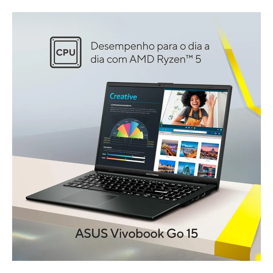 Notebook ASUS VivoBook Go 15 E1504FA-NJ732, imagem 4