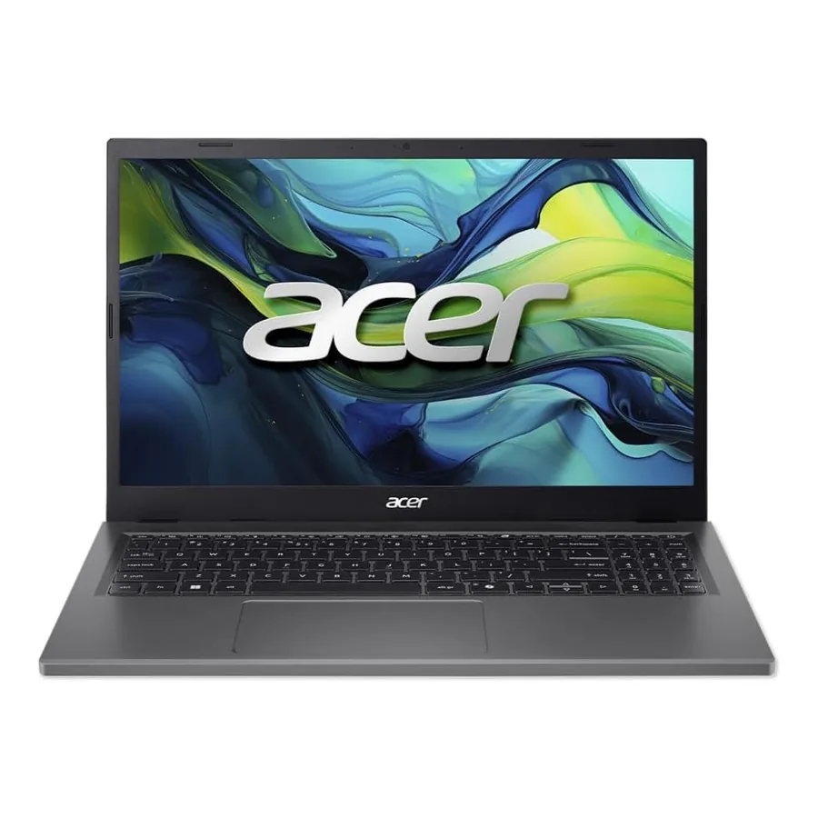Notebook Acer Aspire Go 15 aberto exibindo tela Full HD