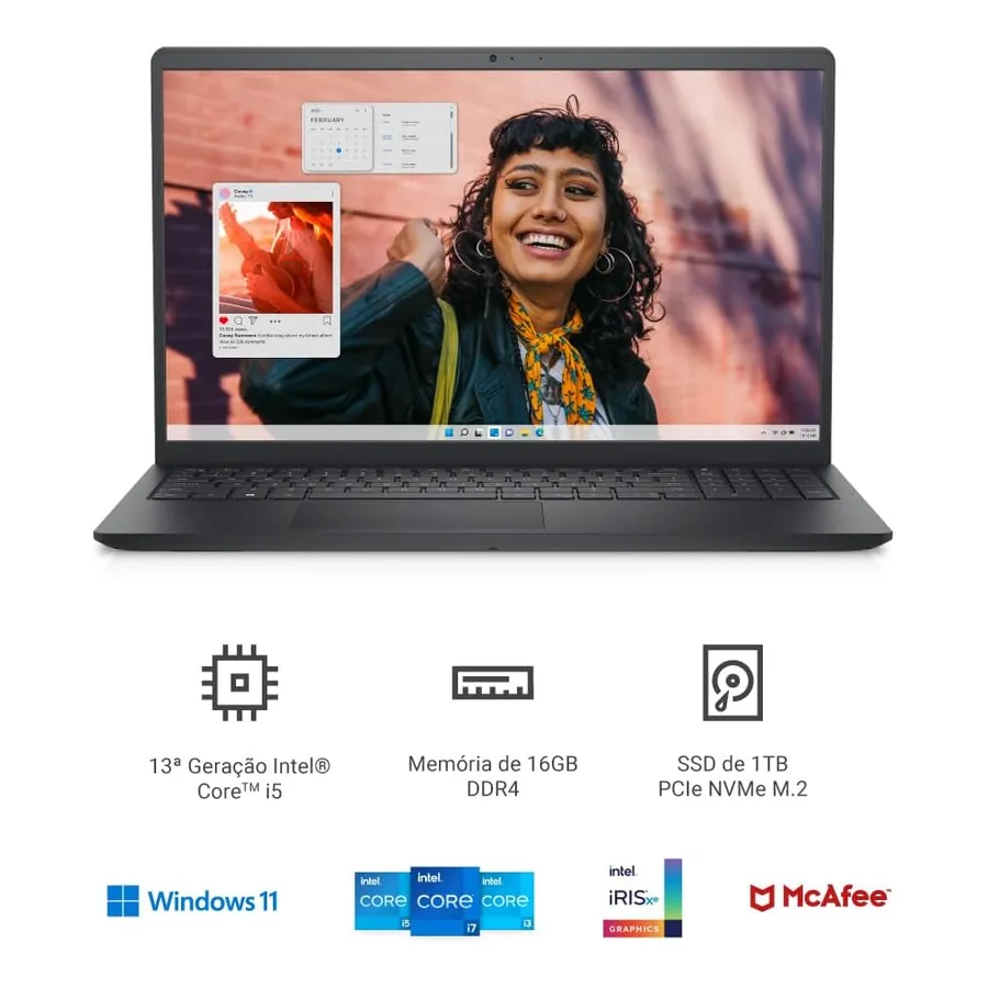 Portas do Notebook Dell Inspiron i15-i3100-A60P