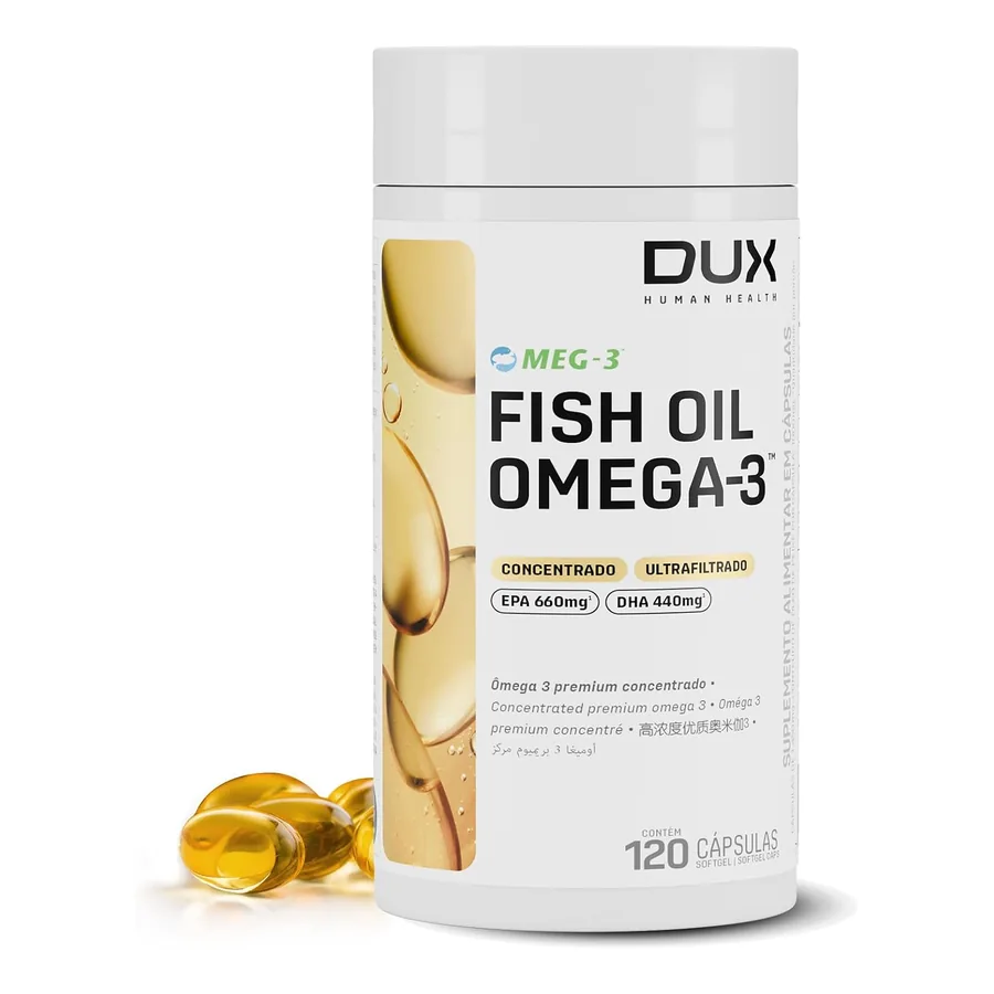 Frasco Fish Oil Ômega-3 Dux Human Health 120 cápsulas