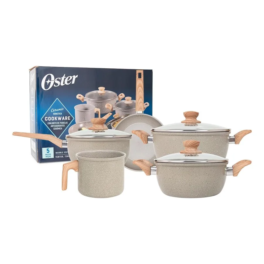 Jogo de Panelas Oster Marble Edition Cinza Dust